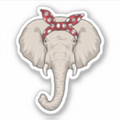 Elephant met Bandana Sticker (Voorkant)