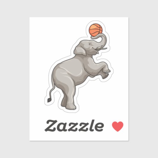 Elephant met Basketball Sticker (Vel)
