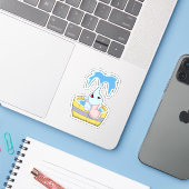 Elephant met Bathtub vol water Sticker (Laptop met iPhone)