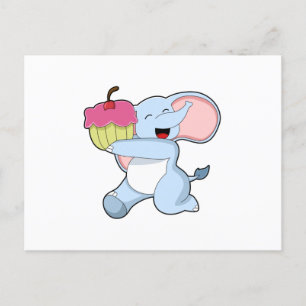 Elephant met Cake Briefkaart