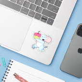 Elephant met Cake Sticker (Laptop met iPhone)