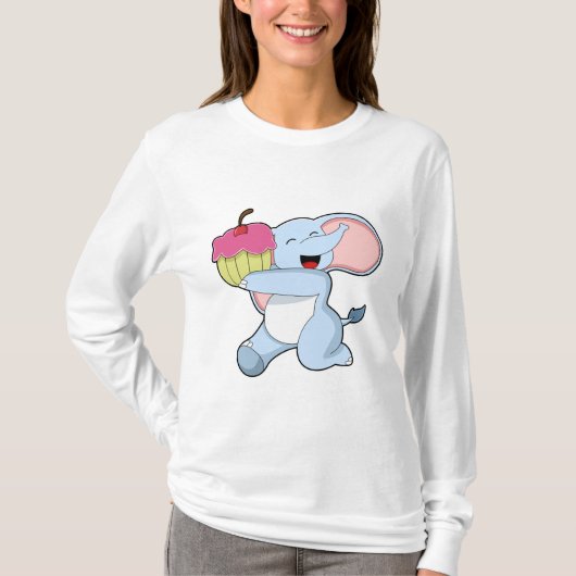 Elephant met Cake T-shirt (Voorkant)