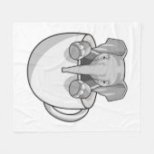Elephant met Cup Fleece Deken (Voorkant (Horizontaal))