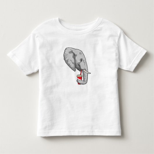 Elephant met Drink Kinder Shirts (Voorkant)