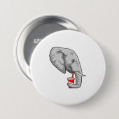 Elephant met Drink Ronde Button 7,6 Cm (Voorkant /achterkant)