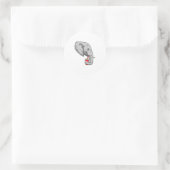 Elephant met Drink Ronde Sticker (Tas)