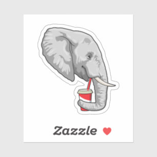 Elephant met Drink Sticker