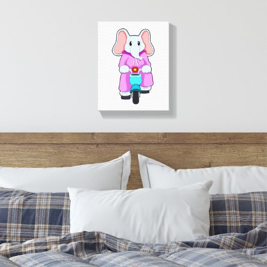Elephant met fiets canvas afdruk (Insitu (Slaapkamer))