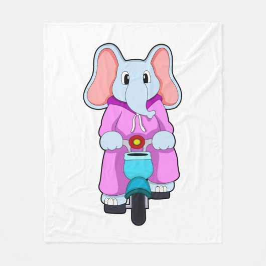 Elephant met fiets fleece deken (Voorkant)