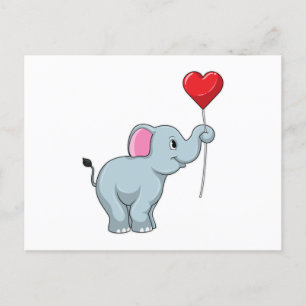 Elephant met hartballon briefkaart