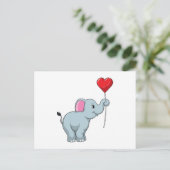 Elephant met hartballon briefkaart (Staand voorkant)