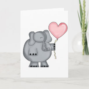 Elephant met hartballon feestdagen kaart