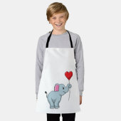 Elephant met hartballon schort (Gedragen)