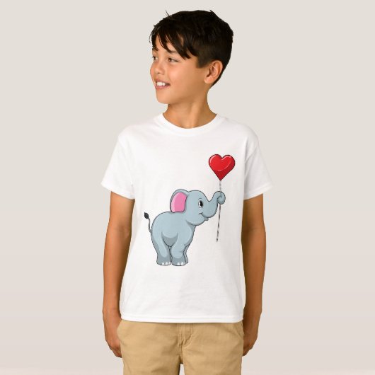 Elephant met hartballon t-shirt (Voorkant volledig)