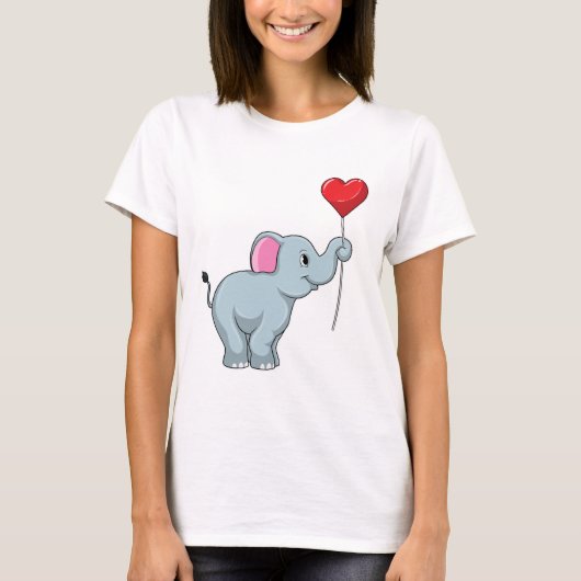 Elephant met hartballon t-shirt (Voorkant)