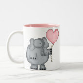 Elephant met hartballon tweekleurige koffiemok (Links)