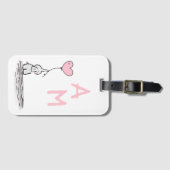 Elephant met hartvormige ballon en Initialen Bagagelabel (Voorkant (horizontaal))