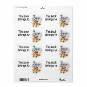 Elephant met Hibiscus Book Bord Etiket (Full Sheet)