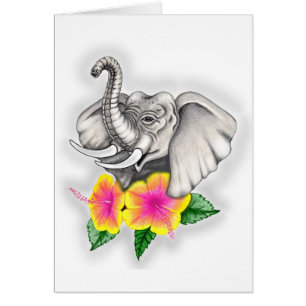 Elephant met Hibiscus Design