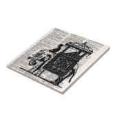 Elephant met Howdah Dictionary Art Tegeltje (Zijkant)