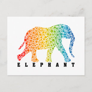 Elephant met kleuren briefkaart
