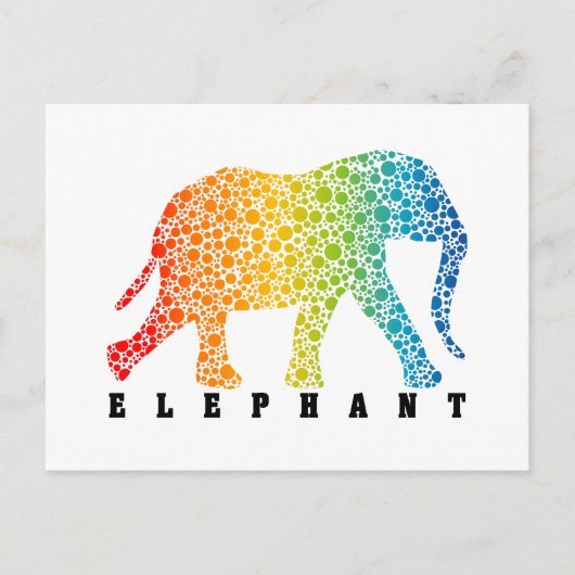 Elephant met kleuren briefkaart (Voorkant)