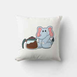 Elephant met koffie kussen