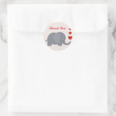 Elephant met liefdesharten Bedankt Ronde Sticker (Tas)