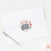 Elephant met liefdesharten Bedankt Ronde Sticker (Envelop)