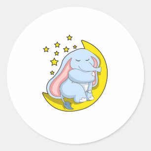Elephant met maan en sterren ronde sticker
