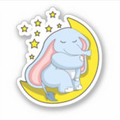 Elephant met maan en sterren sticker (Voorkant)