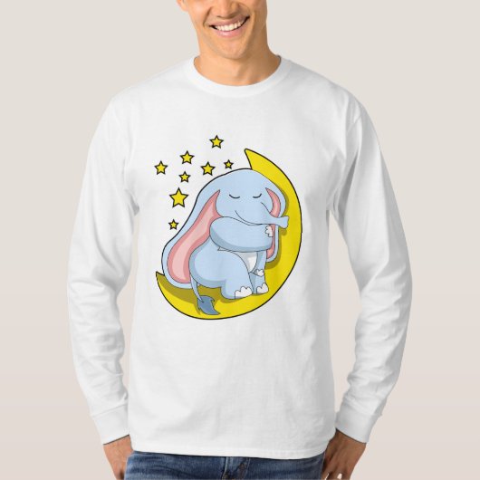 Elephant met maan en sterren t-shirt (Voorkant)