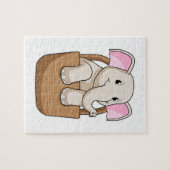 Elephant met mandje legpuzzel (Horizontaal)