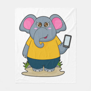Elephant met Mobile Fleece Deken