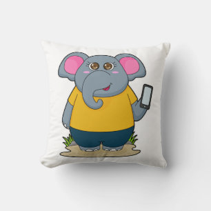 Elephant met Mobile Kussen
