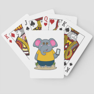 Elephant met Mobile Pokerkaarten