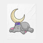 Elephant met Moon Fleece Deken (Voorkant)