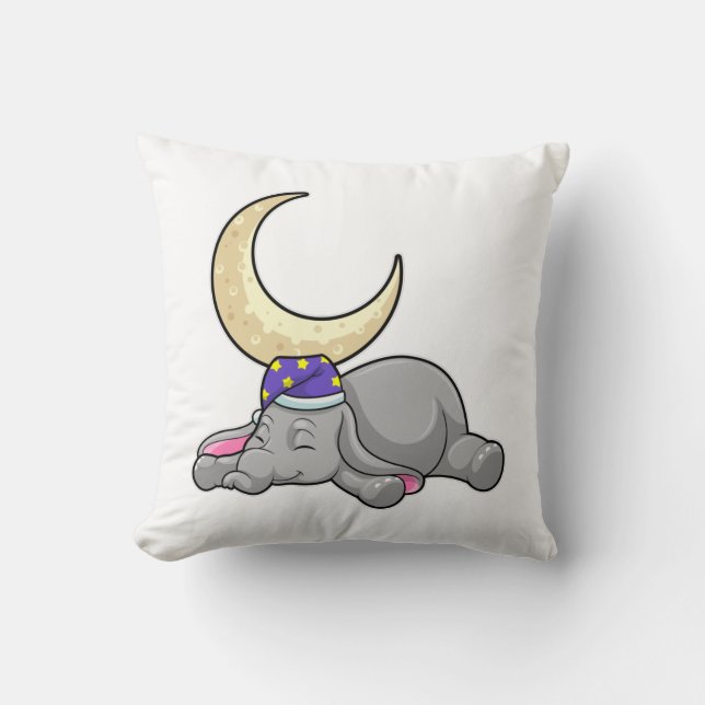 Elephant met Moon Kussen (Voorkant)