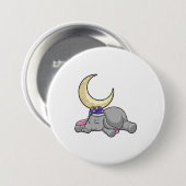 Elephant met Moon Ronde Button 7,6 Cm (Voorkant /achterkant)