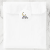 Elephant met Moon Ronde Sticker (Tas)