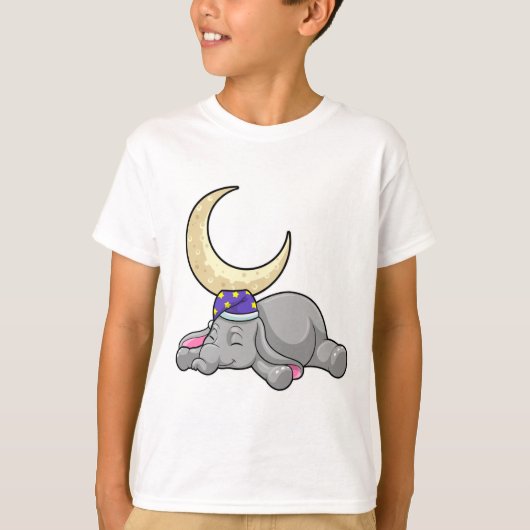 Elephant met Moon T-shirt (Voorkant)