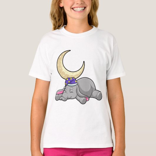 Elephant met Moon T-shirt (Voorkant)