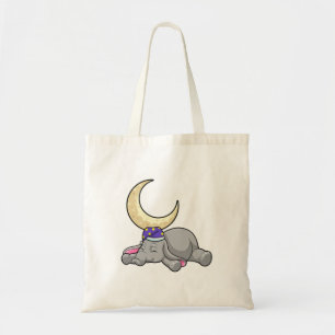 Elephant met Moon Tote Bag
