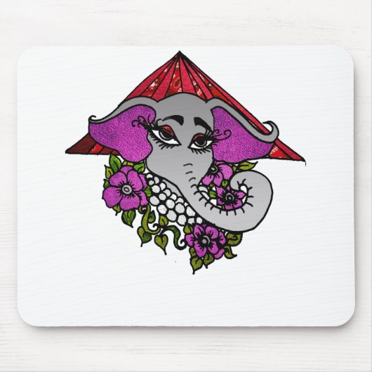 Elephant met parels en Violet Muismat (Voorkant)