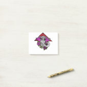 Elephant met parels en Violet Post-it® Notes (Op bureau)