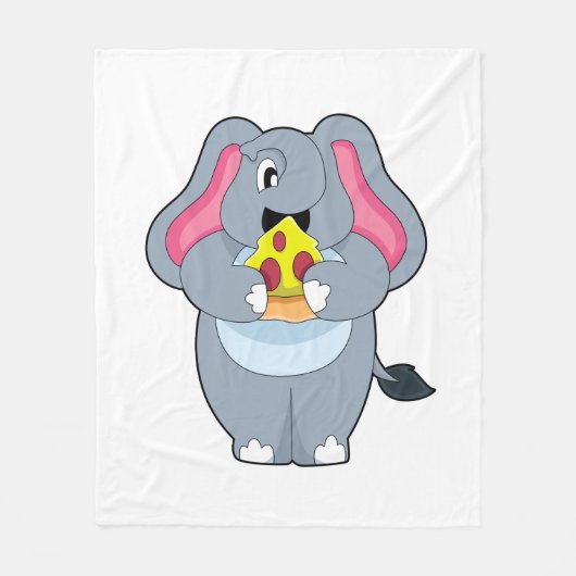 Elephant met Pizza Fleece Deken (Voorkant)
