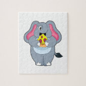 Elephant met Pizza Legpuzzel (Verticaal)