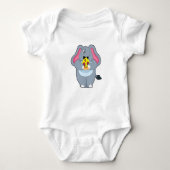 Elephant met Pizza Romper (Voorkant)