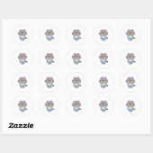 Elephant met Pizza Ronde Sticker (Vel)