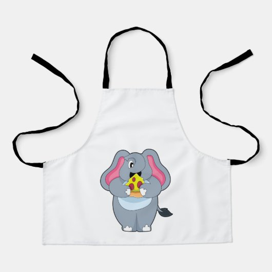 Elephant met Pizza Schort (Voorkant)
